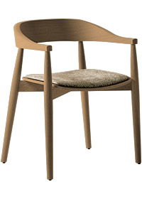 Chaise en chêne rouge CR-EMMA